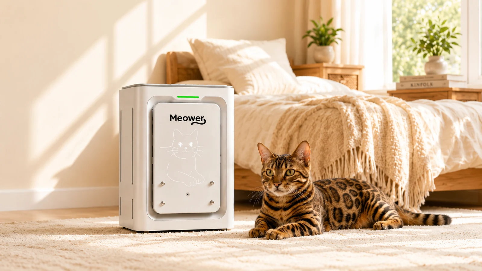Meower 100 in a bedroom